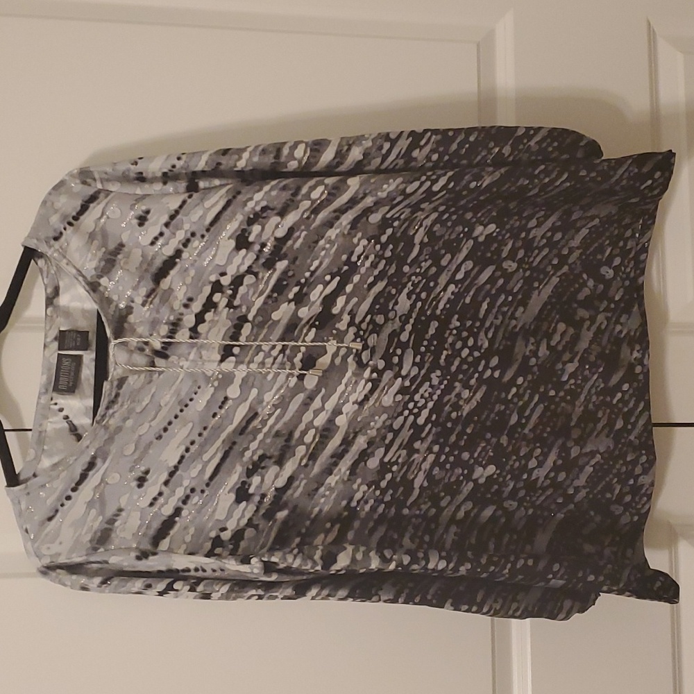 Additions by Chicos Silver, Gray and Black Tunic Size 2